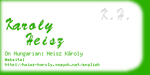 karoly heisz business card